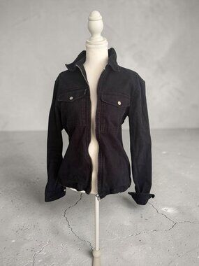 RIVER ISLAND Black Denim Jacket Size Small